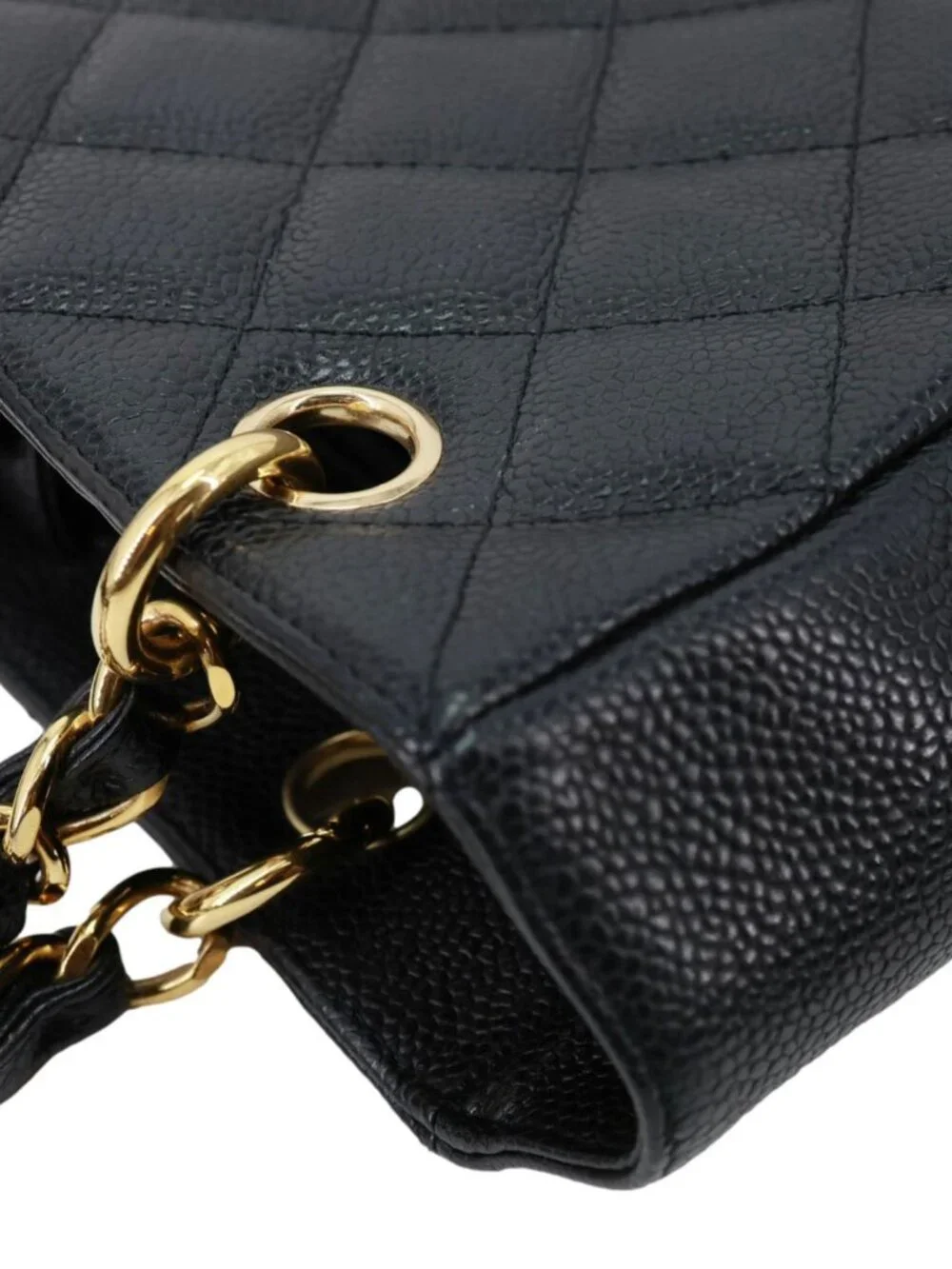 Chanel PST Petite Quilted Caviar Leather Shopping Tote Black